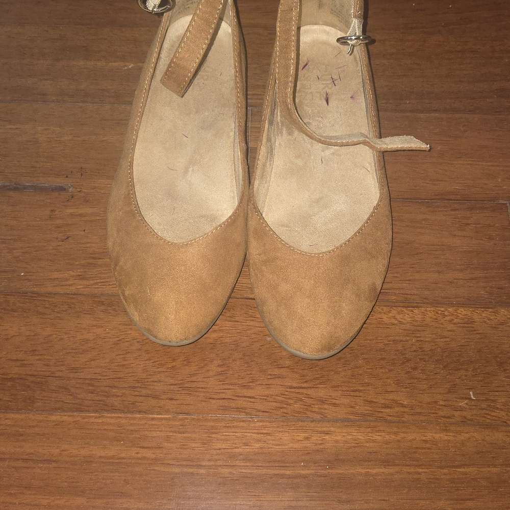 Naturalizer Brown Suede Mary Jane Flats